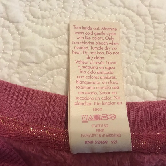 Fluffy! Secret Treasures long sleeved pink crewneck “stay warm” sweatshirt (L) - Picture 12 of 15